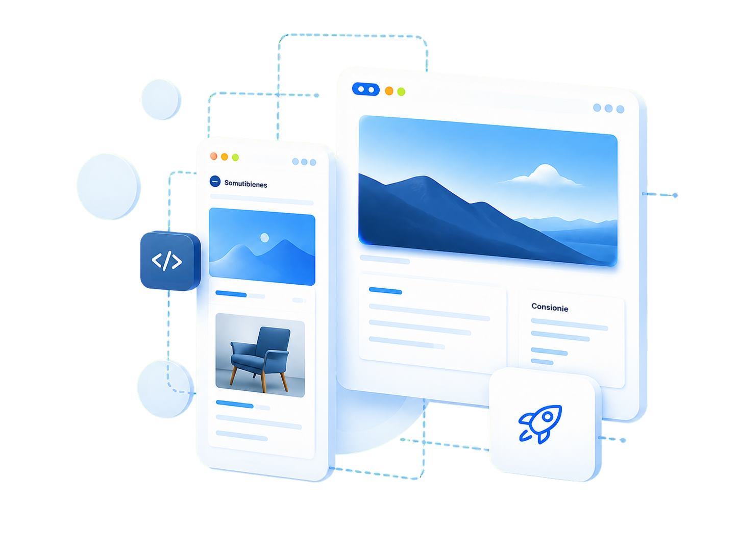Aperçu visuel de réalisations web et digitales.